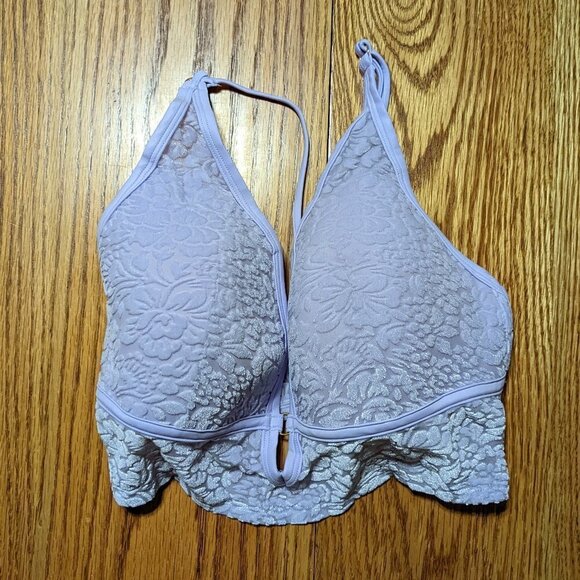 🧡 PINK Victoria's Secret Lightly Lined Bralette Lavender Velour - Picture 1 of 4